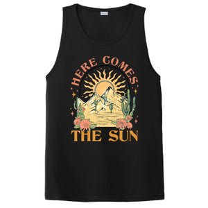 Here Comes The Sun Summer Vibes Summertime Vacation Funny Gift PosiCharge Competitor Tank