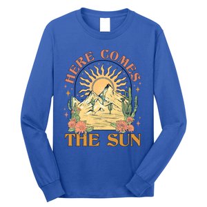 Here Comes The Sun Summer Vibes Summertime Vacation Funny Gift Long Sleeve Shirt