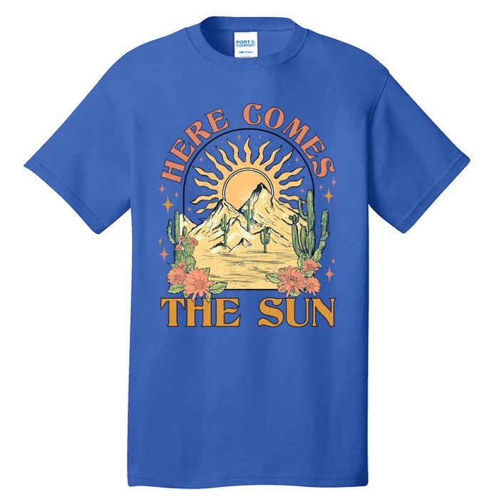 Here Comes The Sun Summer Vibes Summertime Vacation Funny Gift Tall T-Shirt