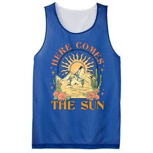 Here Comes The Sun Summer Vibes Summertime Vacation Funny Gift Mesh Reversible Basketball Jersey Tank