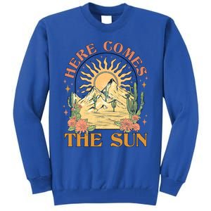 Here Comes The Sun Summer Vibes Summertime Vacation Funny Gift Tall Sweatshirt