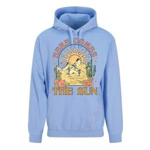 Here Comes The Sun Summer Vibes Summertime Vacation Funny Gift Unisex Surf Hoodie