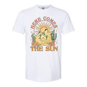 Here Comes The Sun Summer Vibes Summertime Vacation Funny Gift Softstyle CVC T-Shirt