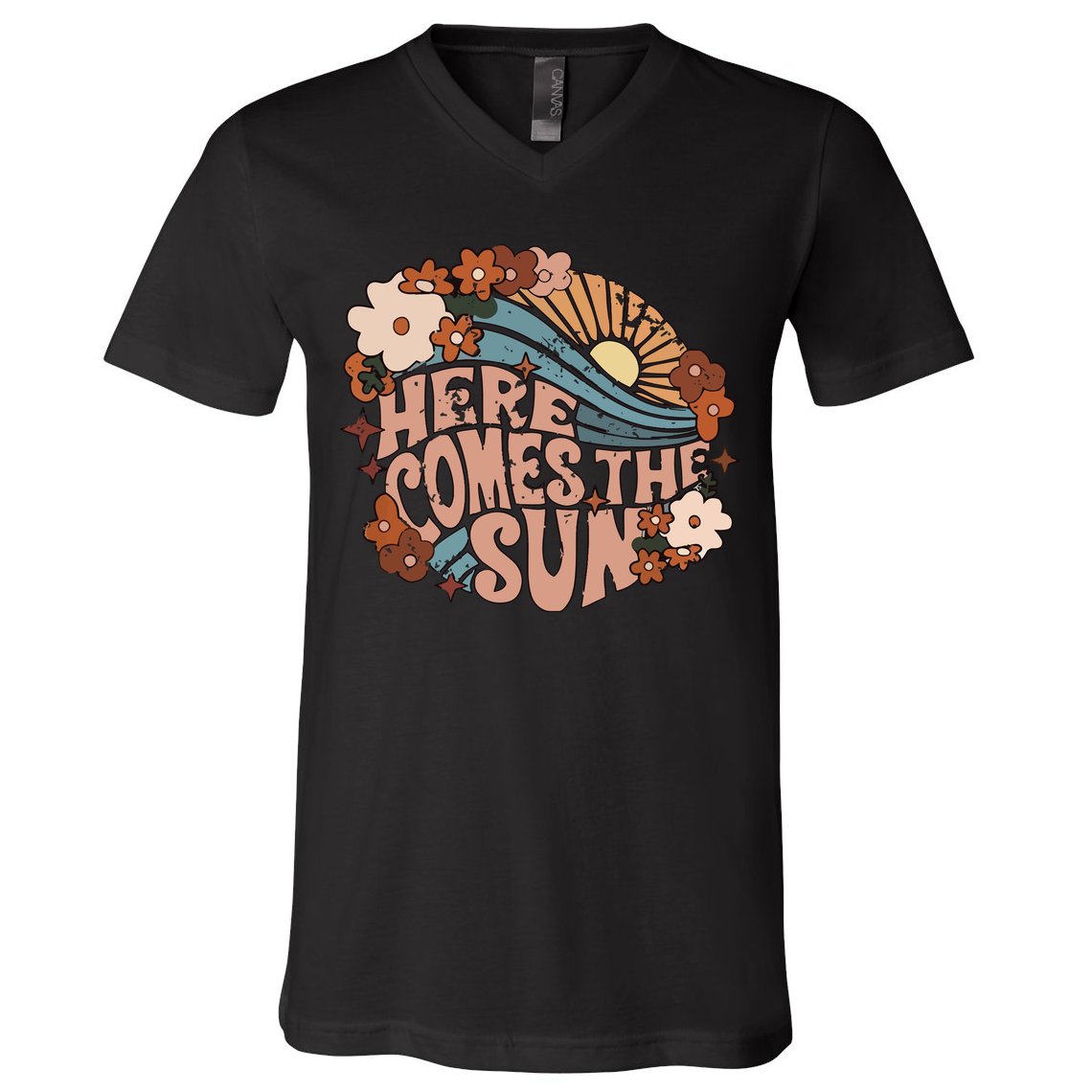 Here Comes The Sun Png Summer V-Neck T-Shirt