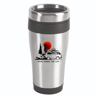 Here Comes The Sun Camping Life Cute Gift 16oz Travel Tumbler