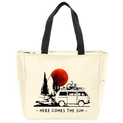 Here Comes The Sun Camping Life Cute Gift Zip Tote Bag