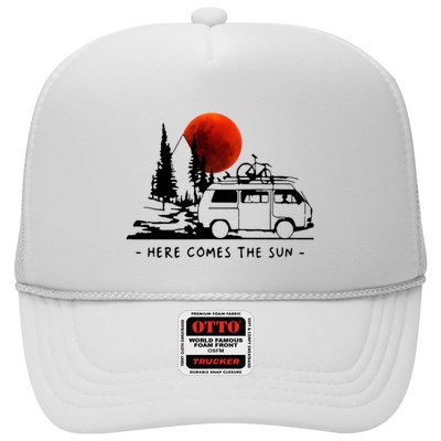 Here Comes The Sun Camping Life Cute Gift Trucker Hat