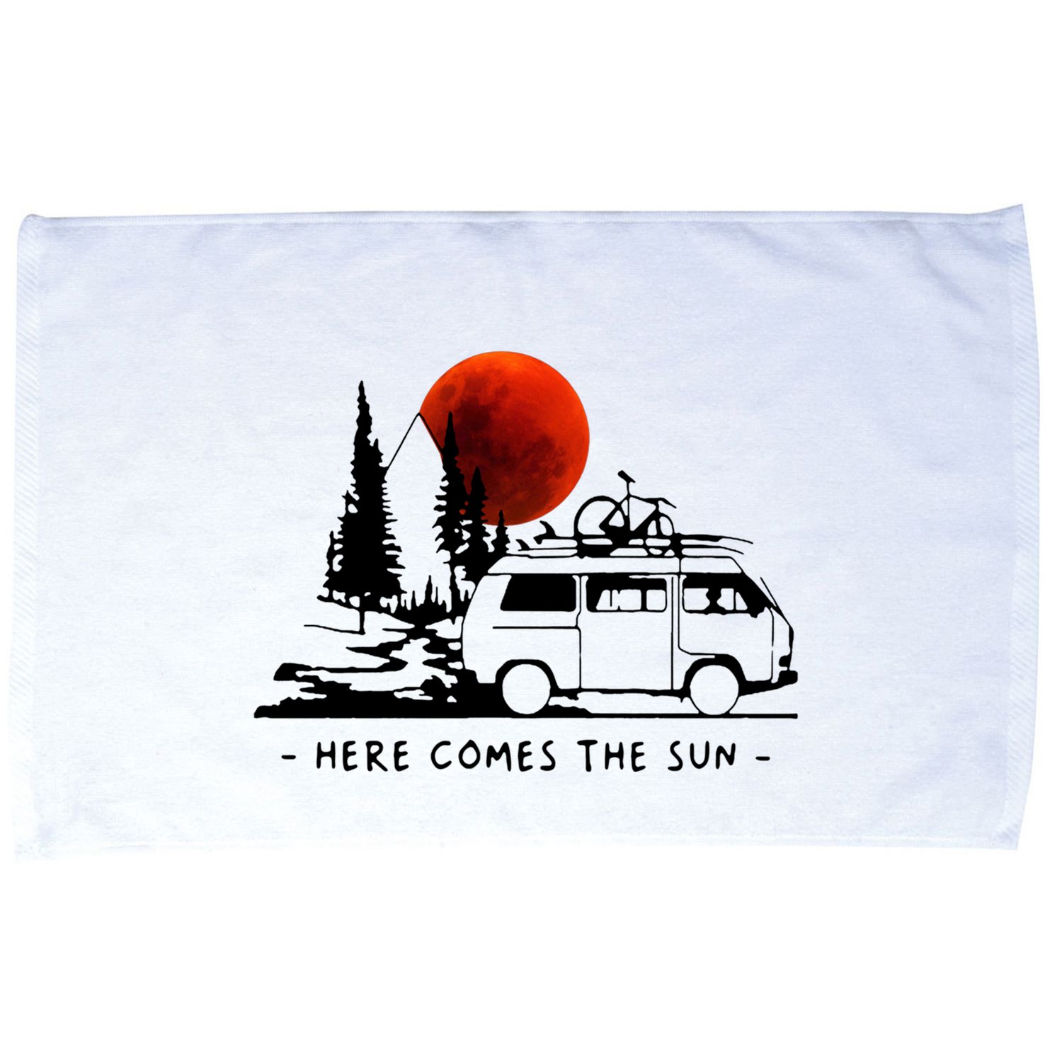 Here Comes The Sun Camping Life Cute Gift Microfiber Hand Towel