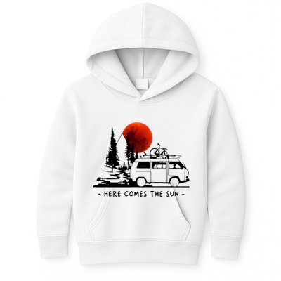 Here Comes The Sun Camping Life Cute Gift Kids Hoodie