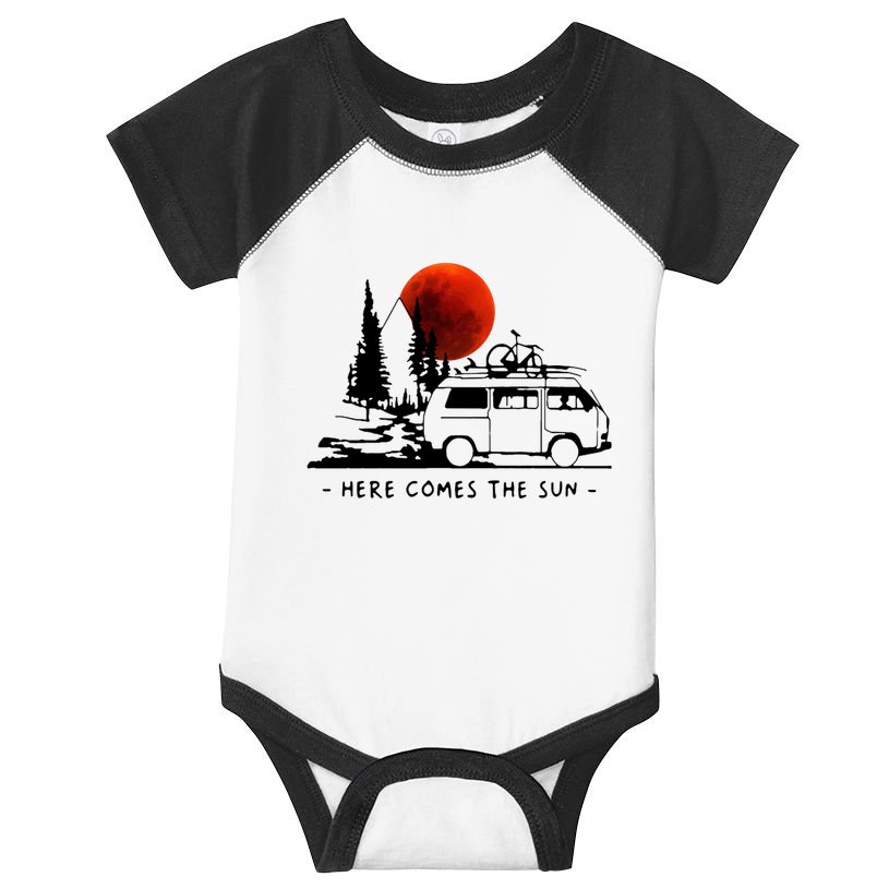Here Comes The Sun Camping Life Cute Gift Infant Baby Jersey Bodysuit
