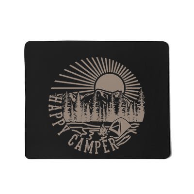 Happy Camper T With Trees Mountain And Sun Mousepad