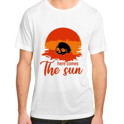 Here Comes The Sun Spooky Skull Vintage Halloween Adult ChromaSoft Performance T-Shirt