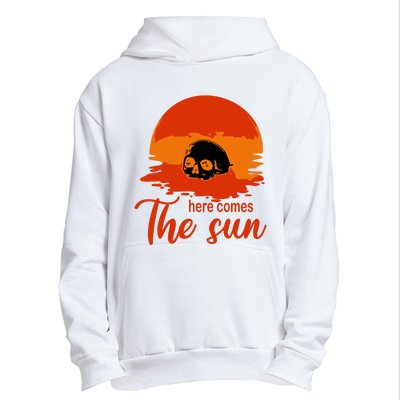 Here Comes The Sun Spooky Skull Vintage Halloween Urban Pullover Hoodie