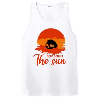 Here Comes The Sun Spooky Skull Vintage Halloween PosiCharge Competitor Tank