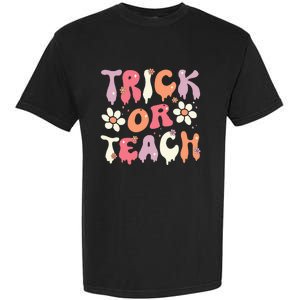 Halloween Costume Trick or Teach Ghost Groovy 70s Party Garment-Dyed Heavyweight T-Shirt