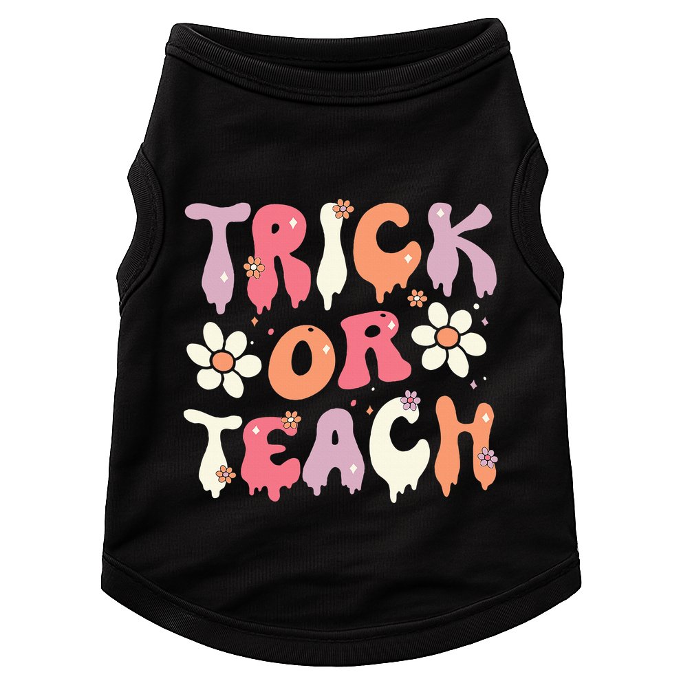 Halloween Costume Trick or Teach Ghost Groovy 70s Party Doggie Tank