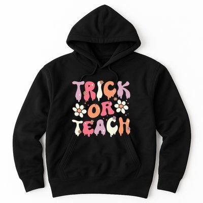 Halloween Costume Trick or Teach Ghost Groovy 70s Party Hoodie