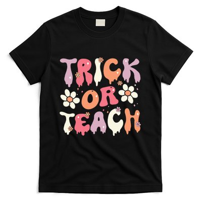 Halloween Costume Trick or Teach Ghost Groovy 70s Party T-Shirt