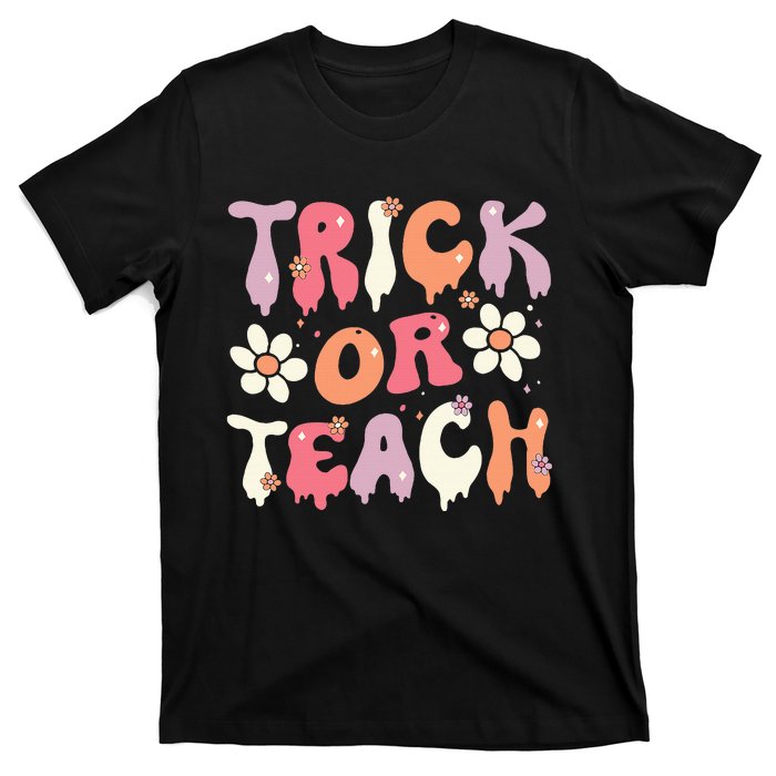 Halloween Costume Trick or Teach Ghost Groovy 70s Party T-Shirt