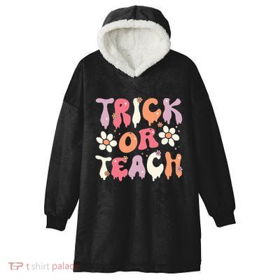 Halloween Costume Trick or Teach Ghost Groovy 70s Party Hooded Wearable Blanket