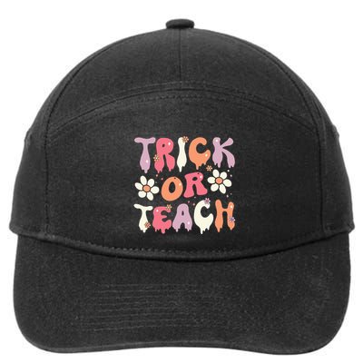 Halloween Costume Trick or Teach Ghost Groovy 70s Party 7-Panel Snapback Hat