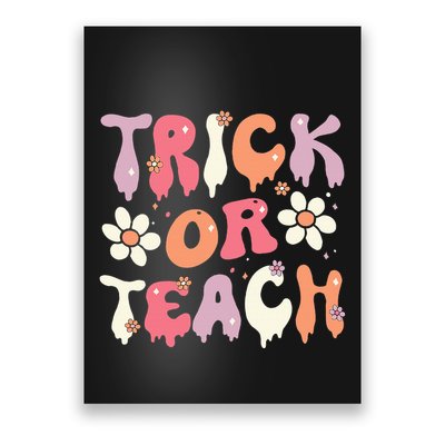 Halloween Costume Trick or Teach Ghost Groovy 70s Party Poster