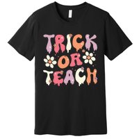 Halloween Costume Trick or Teach Ghost Groovy 70s Party Premium T-Shirt