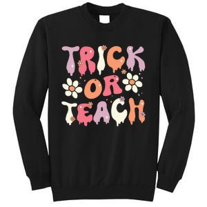 Halloween Costume Trick or Teach Ghost Groovy 70s Party Tall Sweatshirt