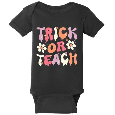 Halloween Costume Trick or Teach Ghost Groovy 70s Party Baby Bodysuit