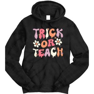 Halloween Costume Trick or Teach Ghost Groovy 70s Party Tie Dye Hoodie