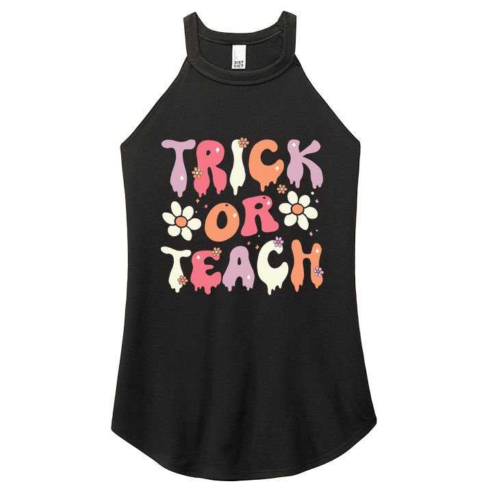 Halloween Costume Trick or Teach Ghost Groovy 70s Party Women's Perfect Tri Rocker Tank