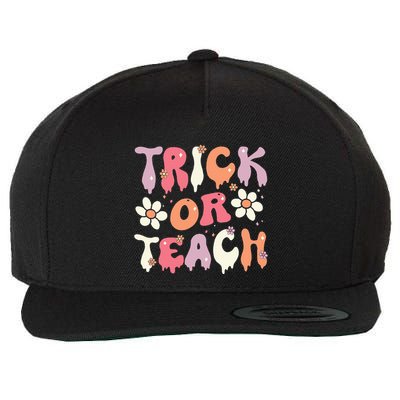 Halloween Costume Trick or Teach Ghost Groovy 70s Party Wool Snapback Cap