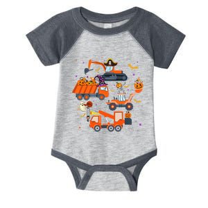 Halloween Crane Truck Construction Pumpkin Boy Infant Baby Jersey Bodysuit