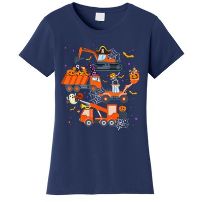 Halloween Crane Truck Construction Pumpkin Boy Women's T-Shirt