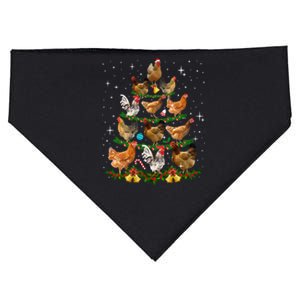 Hen Christmas Tree Chicken With Santa Hat Funny Xmas Birds USA-Made Doggie Bandana