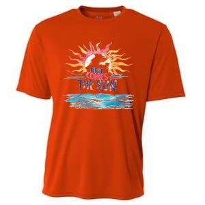 Here Comes The Sun Beach Retro Tropical Summer Cute Gift Cooling Performance Crew T-Shirt