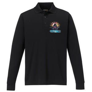 Here Comes The Sun Beach Retro Tropical Summer Cute Gift Performance Long Sleeve Polo