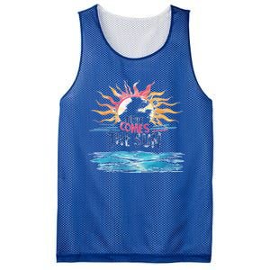 Here Comes The Sun Beach Retro Tropical Summer Cute Gift Mesh Reversible Basketball Jersey Tank