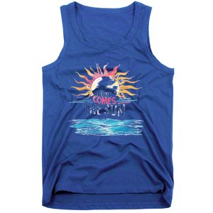 Here Comes The Sun Beach Retro Tropical Summer Cute Gift Tank Top