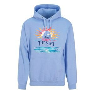 Here Comes The Sun Beach Retro Tropical Summer Cute Gift Unisex Surf Hoodie