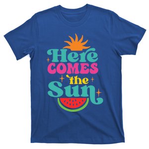 Here Comes The Sun Beach Retro Tropical Summer Cute Gift T-Shirt