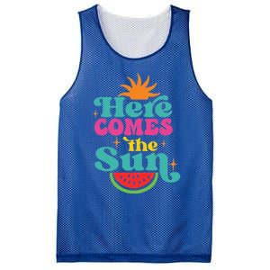 Here Comes The Sun Beach Retro Tropical Summer Cute Gift Mesh Reversible Basketball Jersey Tank