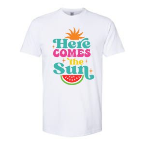 Here Comes The Sun Beach Retro Tropical Summer Cute Gift Softstyle CVC T-Shirt