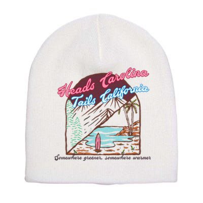 Heads Carolina Tails California Country Cowgirl Cowboy Short Acrylic Beanie