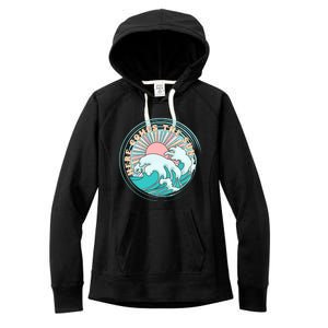 Here Comes The Sun Funny Summer Vacation Hawaii Beach Family Gift Women's Fleece Hoodie