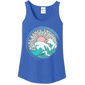 Here Comes The Sun Funny Summer Vacation Hawaii Beach Family Gift Ladies Essential Tank