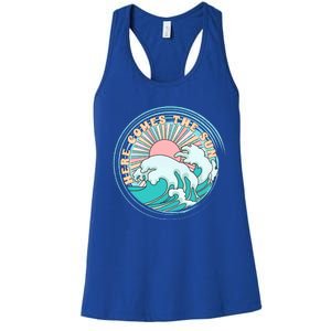 Here Comes The Sun Funny Summer Vacation Hawaii Beach Family Gift Women's Racerback Tank