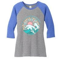 Here Comes The Sun Funny Summer Vacation Hawaii Beach Family Gift Women's Tri-Blend 3/4-Sleeve Raglan Shirt