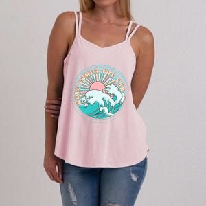 Here Comes The Sun Funny Summer Vacation Hawaii Beach Family Gift Women's Strappy Tank