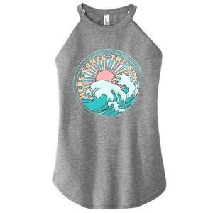 Here Comes The Sun Funny Summer Vacation Hawaii Beach Family Gift Women's Perfect Tri Rocker Tank